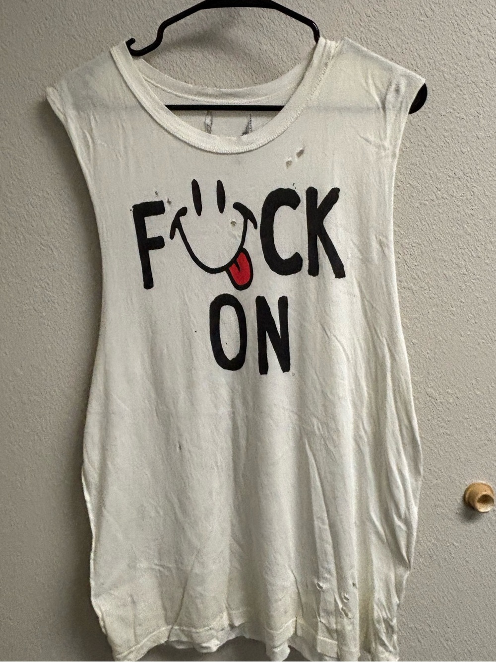 *rare* UNIF “F*CK ON” Distressed Muscle Tee
